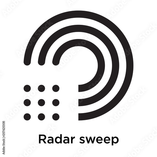 Radar sweep icon vector sign and symbol isolated on white background, Radar sweep logo concept