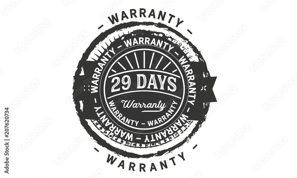 29 days warranty icon vintage rubber stamp guarantee