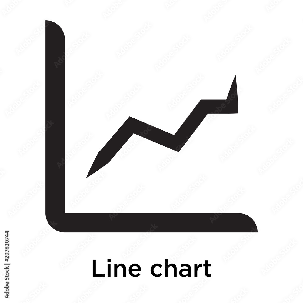 Line chart icon vector sign and symbol isolated on white background, Line chart logo concept Line chart icon vector sign and symbol isolated on white background, Line chart logo concept