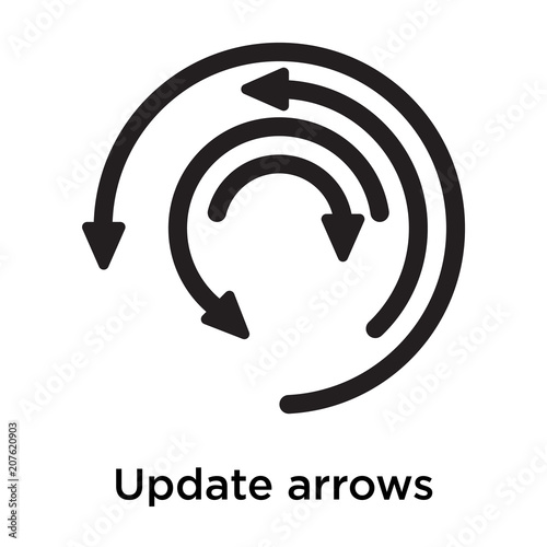 Update arrows icon vector sign and symbol isolated on white background, Update arrows logo concept