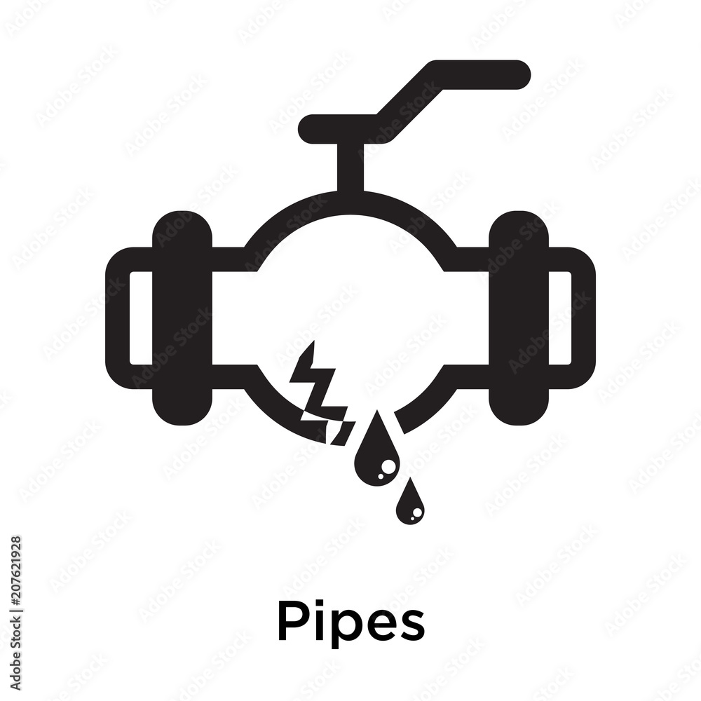Pipes icon vector sign and symbol isolated on white background, Pipes logo concept Pipes icon vector sign and symbol isolated on white background, Pipes logo concept