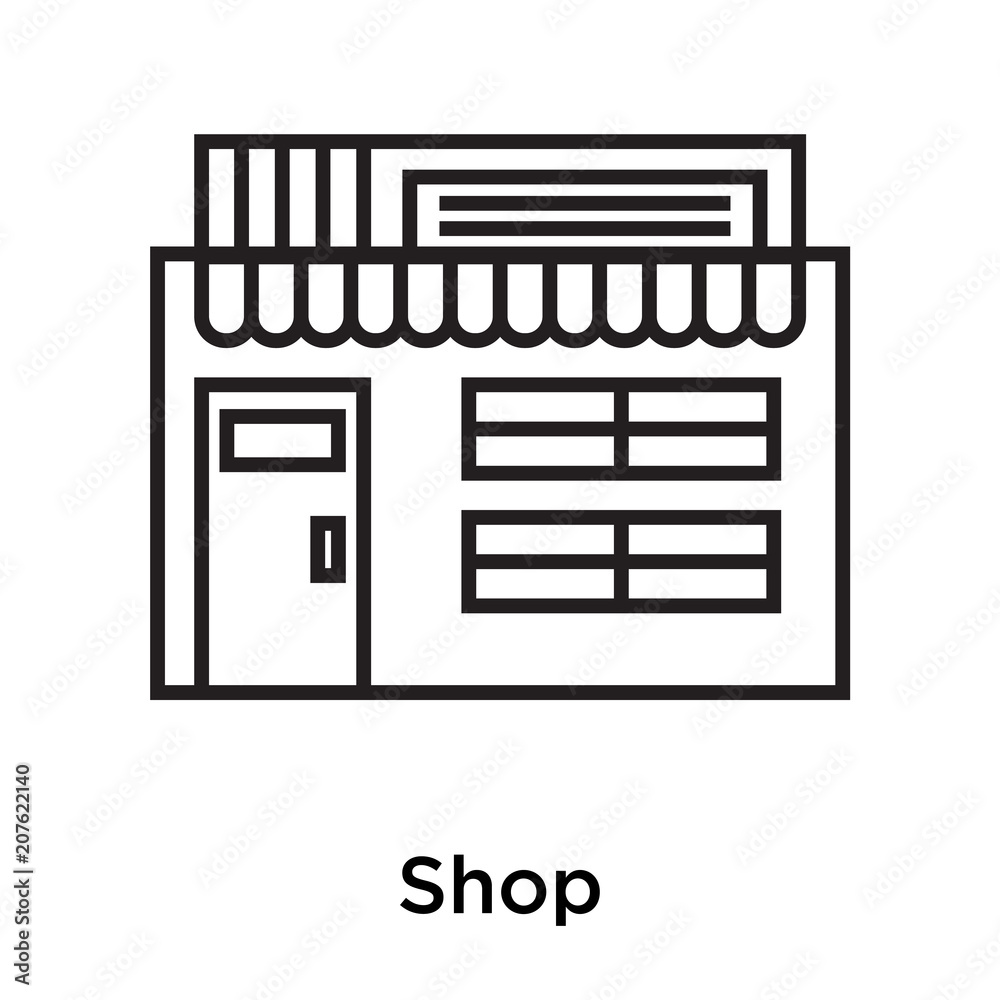Shop icon vector sign and symbol isolated on white background, Shop logo concept Shop icon vector sign and symbol isolated on white background, Shop logo concept