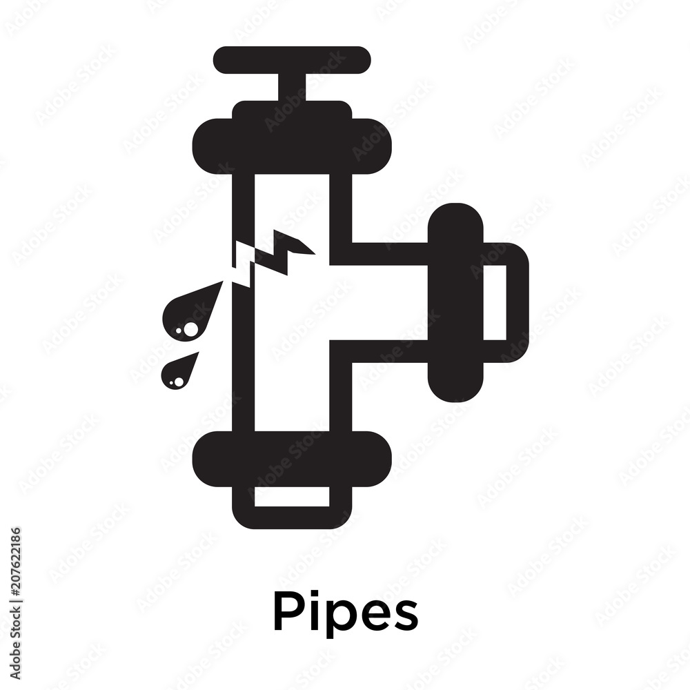 Pipes icon vector sign and symbol isolated on white background, Pipes logo concept Pipes icon vector sign and symbol isolated on white background, Pipes logo concept
