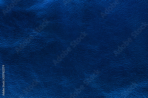 Metallic shining blue leather texture background of small grain