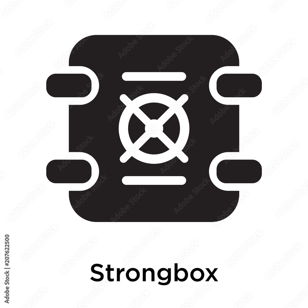 Strongbox icon vector sign and symbol isolated on white background, Strongbox logo concept Strongbox icon vector sign and symbol isolated on white background, Strongbox logo concept