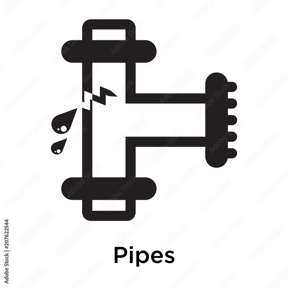 Pipes icon vector sign and symbol isolated on white background, Pipes logo concept Pipes icon vector sign and symbol isolated on white background, Pipes logo concept