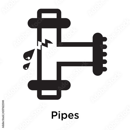 Pipes icon vector sign and symbol isolated on white background  Pipes logo concept