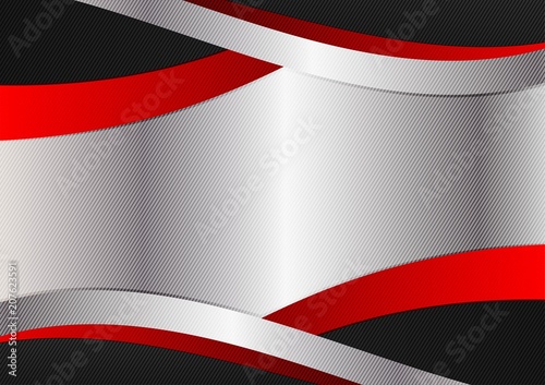 Silver red and black color graphics design. Vector geometric abstract background with copy space