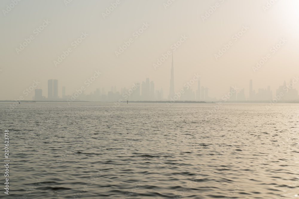 Dubai, United Arab Emirates – June 01, 2018, Dubai Creek Harbour, located in the Dubai canal water front of Burj Khalifa and expected to be completed in 2020, location for tallest tower, Creek Tower