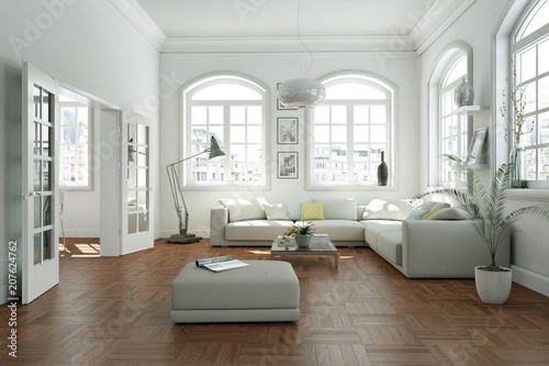 modern bright skandinavian interior design living room
