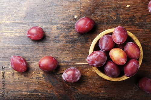 ripe plums in a plate
