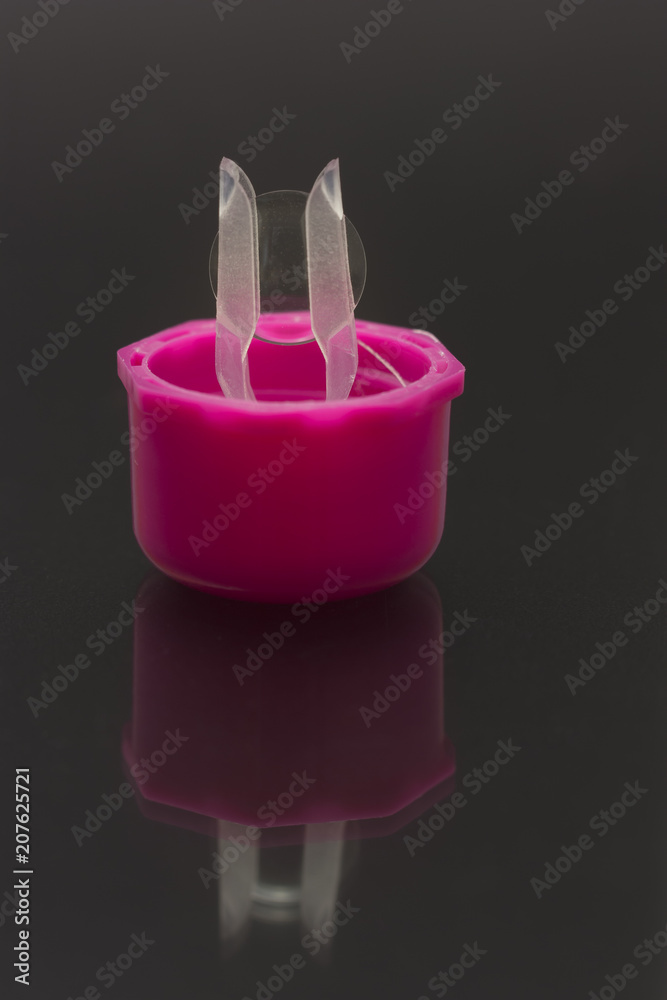 Contact lenses for keratoconus on a black background Contact lenses for keratoconus on a black background