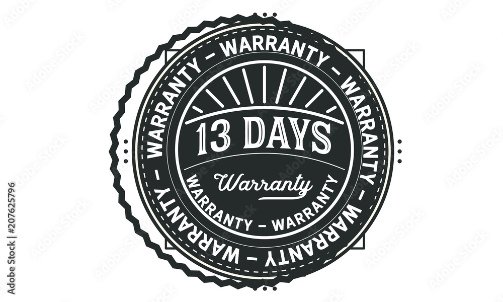 Obraz premium 13 days warranty icon vintage rubber stamp guarantee