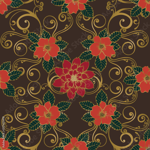 Abstract elegance pattern with floral background.