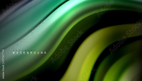 Fluid mixing colors, vector wave abstract background