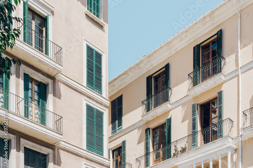 Mediterranean city house facade street