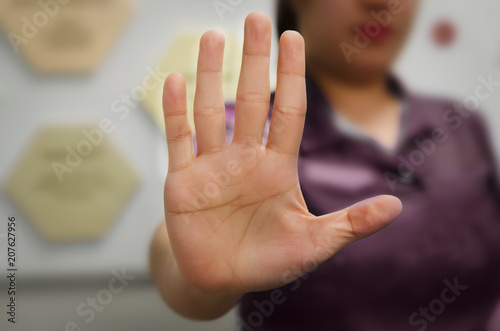 Stop hand signal photo