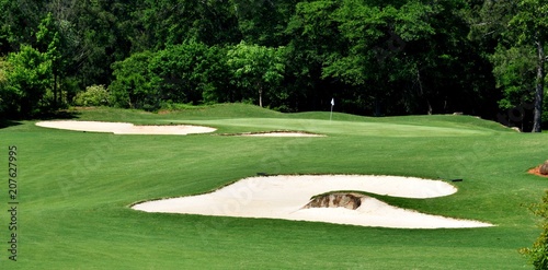 Golf course sand traps backdrop