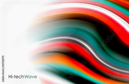 Rainbow color waves, vector blurred abstract background