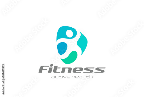 Free Download Fitness Sport man abstract Logo design vector template - GFXLoad