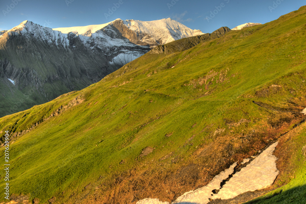 Naklejka premium Snowy Mountain Peaks