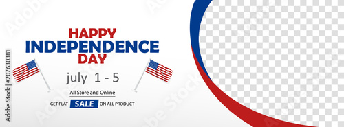 Happy USA Independence Day sale banner cover vector template design