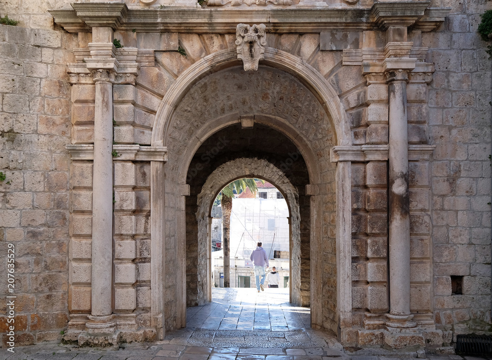 View of the Main (Land) Gate of the old town, in Korcula, Dalmatia, Croatia View of the Main (Land) Gate of the old town, in Korcula, Dalmatia, Croatia