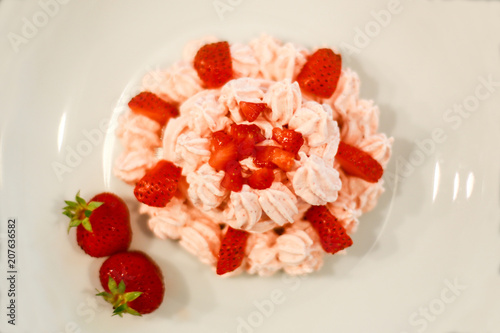 Strawberry mousse closeup