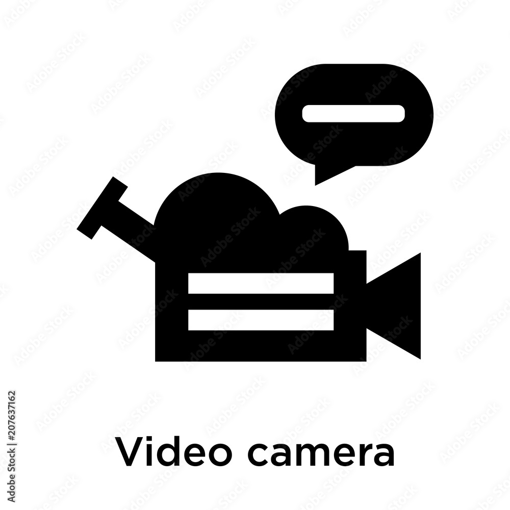 Video camera icon vector sign and symbol isolated on white background, Video camera logo concept Video camera icon vector sign and symbol isolated on white background, Video camera logo concept