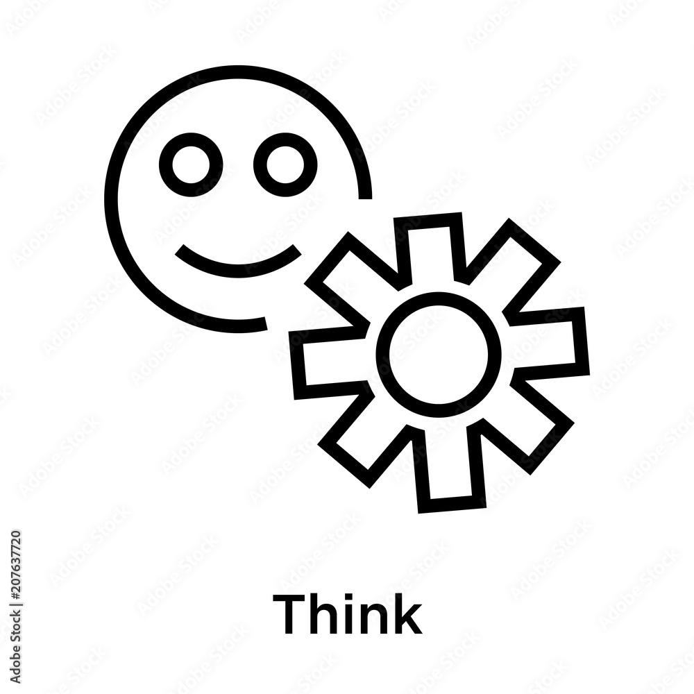 Think icon vector sign and symbol isolated on white background, Think logo concept Think icon vector sign and symbol isolated on white background, Think logo concept