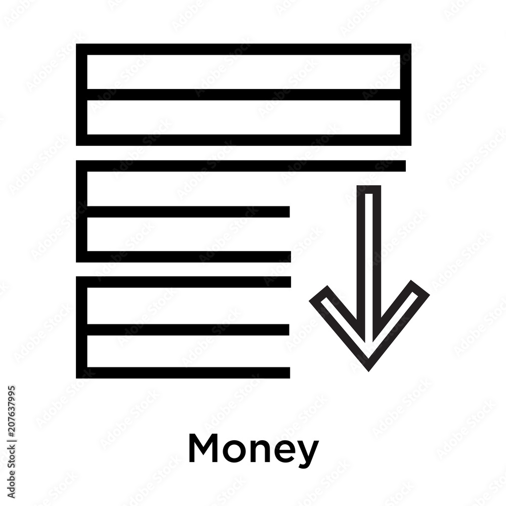 Money icon vector sign and symbol isolated on white background, Money logo concept Money icon vector sign and symbol isolated on white background, Money logo concept