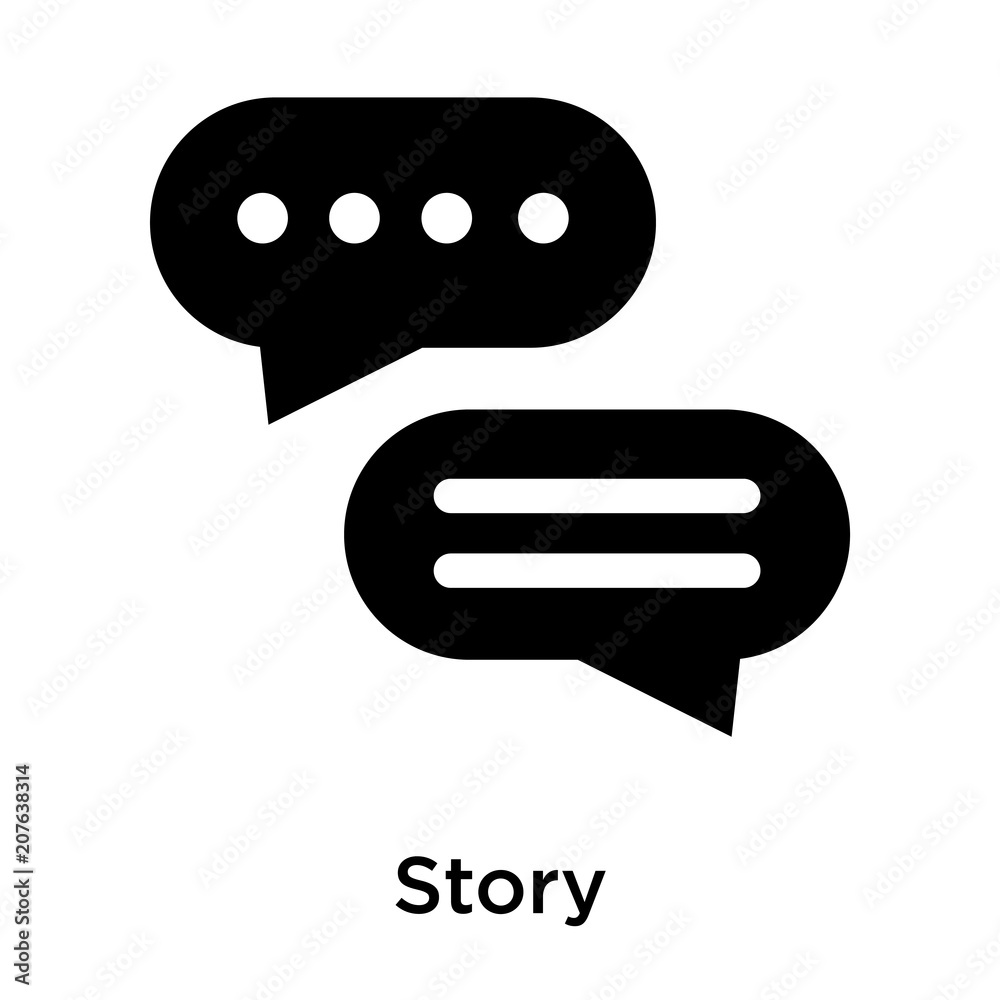 Story icon vector sign and symbol isolated on white background, Story