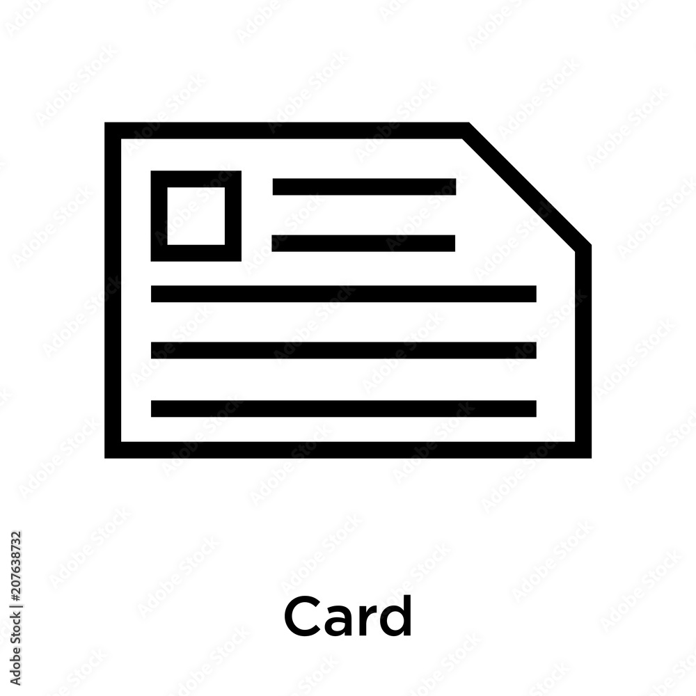 Card icon vector sign and symbol isolated on white background, Card logo concept Card icon vector sign and symbol isolated on white background, Card logo concept