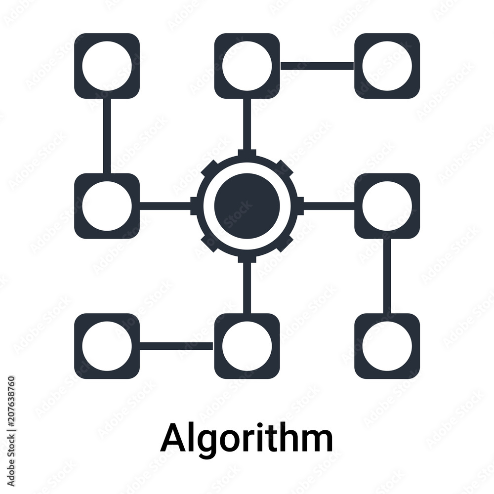 Algorithm icon vector sign and symbol isolated on white background ...