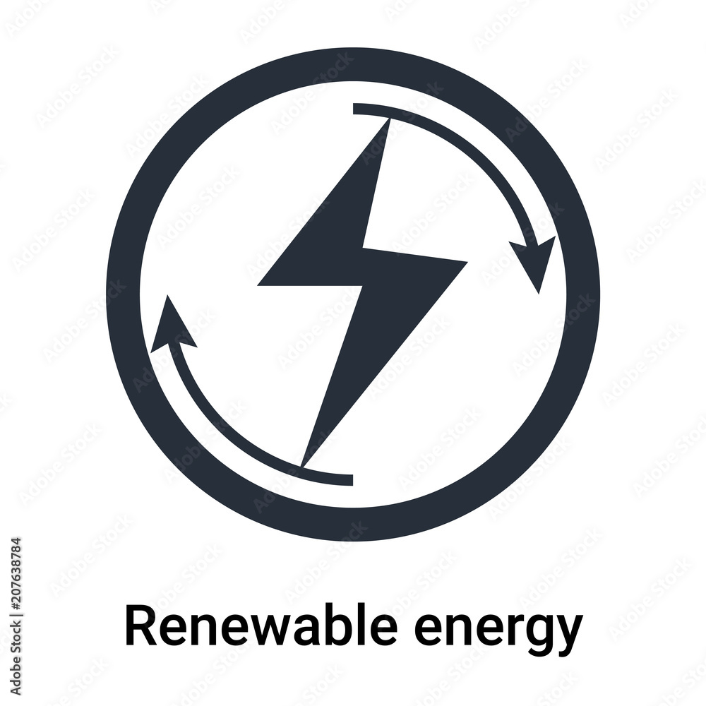 Renewable energy icon vector sign and symbol isolated on white background, Renewable energy logo concept Renewable energy icon vector sign and symbol isolated on white background, Renewable energy logo concept
