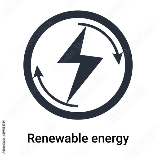 Free Download Renewable energy icon vector sign and symbol isolated on white background, Renewable energy logo concept - GFXLoad