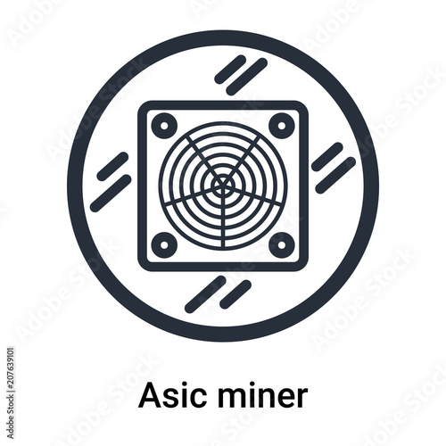 Asic miner icon vector sign and symbol isolated on white background, Asic miner logo concept