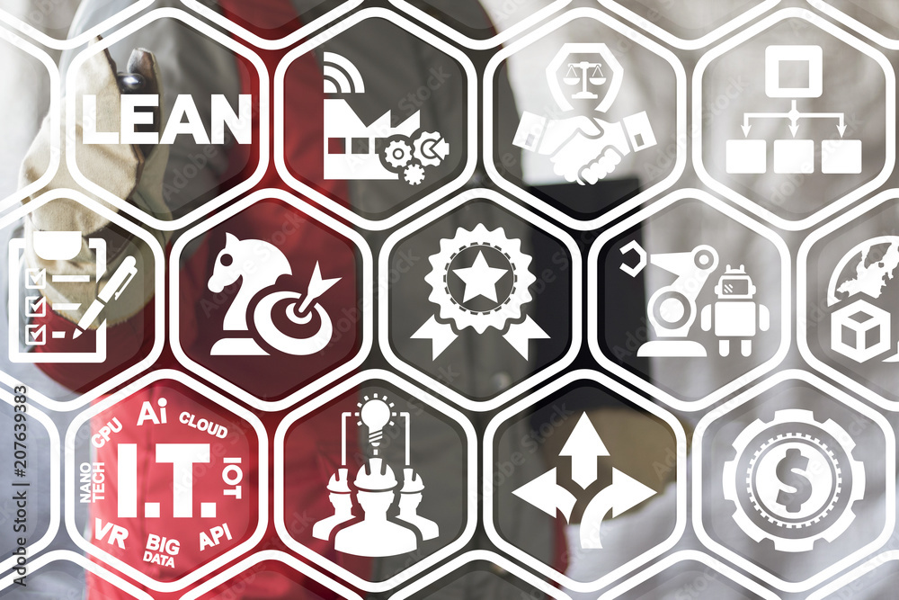 Lean Manufacturing Concept. Six sigma for improved industry 4.0.