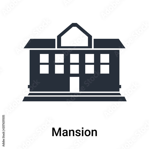 Mansion icon vector sign and symbol isolated on white background, Mansion logo concept