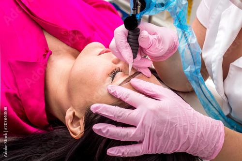 microblooding eyebrows close-up photo