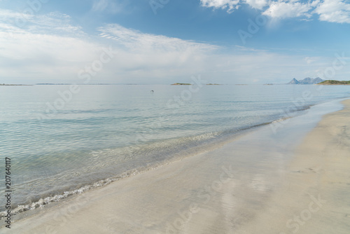 Fototapeta Naklejka Na Ścianę i Meble -  View to beautiful white sand beach and sea , Atlantic ocean