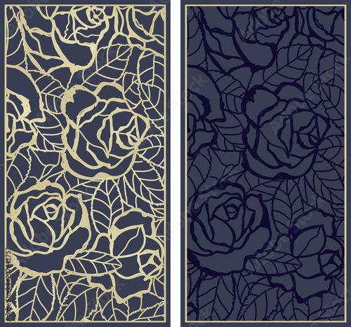 Vintage ornate cards in oriental style. Line art Eastern floral decor. Template frame for birthday and greeting card, wedding invitation. Place for text. Easy to use, layered