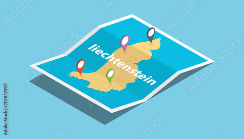 liechtenstein explore maps with isometric style and pin location tag on top