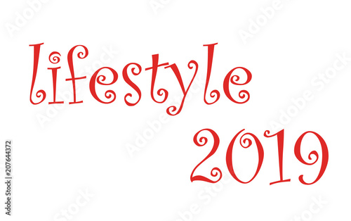 Life style 2019 Red on colorless background