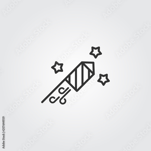 firework icon vector line