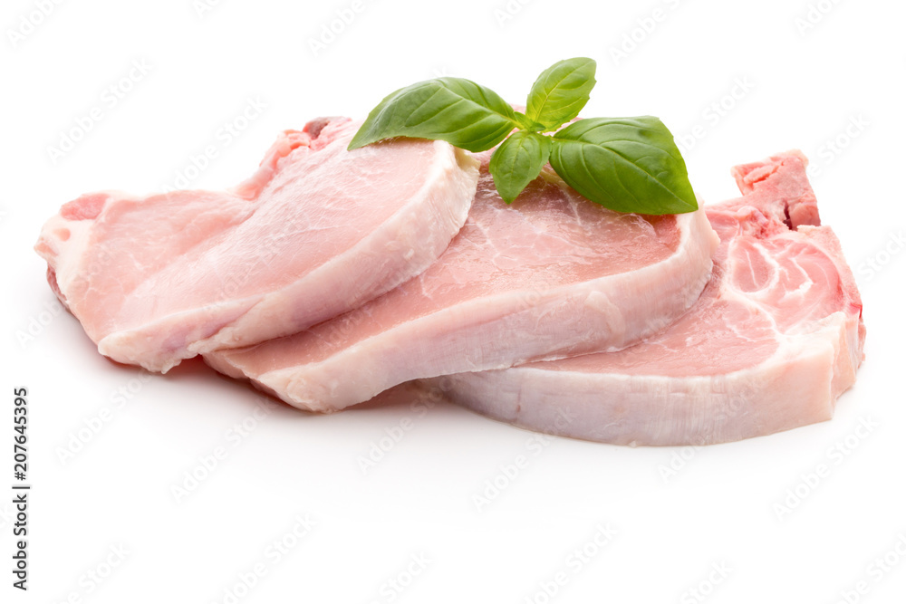 Fresh raw beef steak isolated on white background, top view. Fresh raw beef steak isolated on white background, top view.