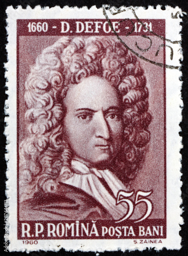 Postage stamp Romania 1960 Daniel Defoe, English Writer