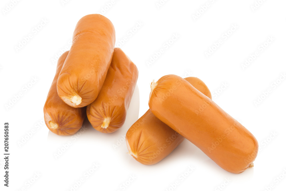 sausage small isolated on white background sausage small isolated on white background