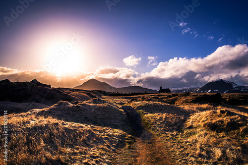 Snaefellsjoekull  - May 02, 2018: Budakirkja church in Snaefellsjoekull national park, Iceland photo