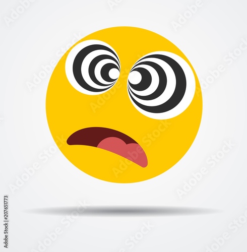 Canvastavla Isolated Dizzy emoticon in a flat design